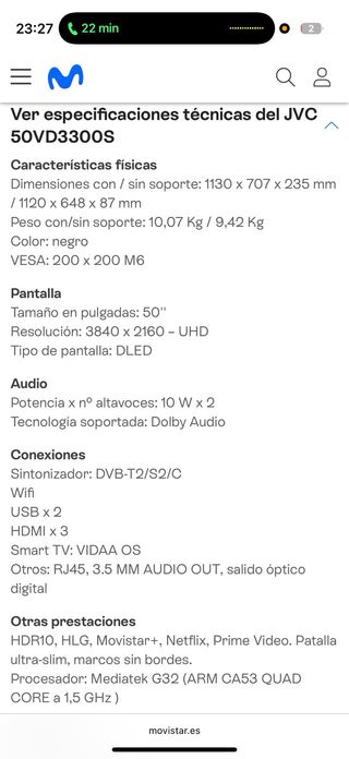 TV JVC 50 4K UHD DLED Smart TV VIDAA