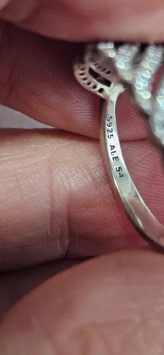 Anillo Pandora Pluma Brillante Plata