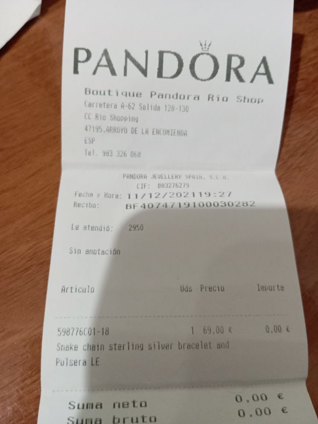 Pulsera Pandora Plata Flor