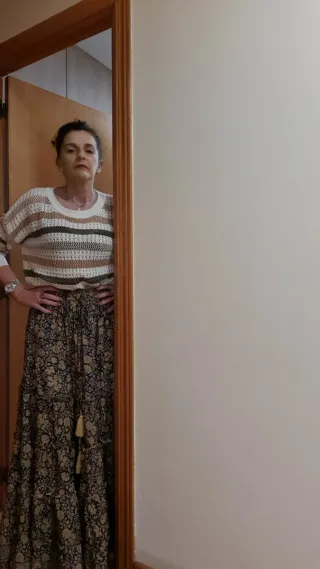 Jersey de punto calado con rayas