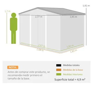Caseta Jardín Outsunny 4,9 m²