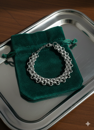 Bracciale Catena Massiccia Argento Stile Elegante