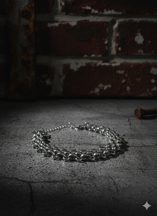 Bracciale Catena Massiccia Argento Stile Elegante