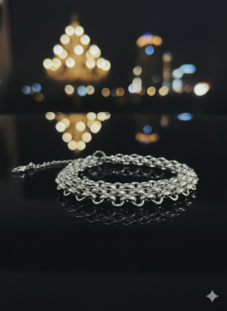 Bracciale Catena Massiccia Argento Stile Elegante