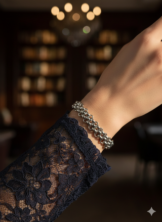 Bracciale Catena Massiccia Argento Stile Elegante