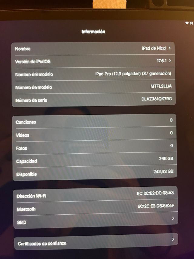 iPad Pro 12.9 3ª Gen 256GB Wi-Fi + Apple Pencil