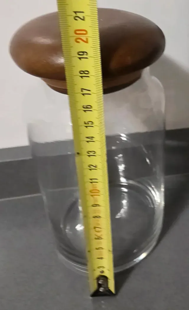 Botes de cristal con tapa de madera, para almacena