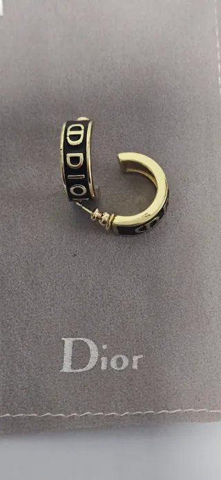Pendientes Dior Aro dorado y Negro