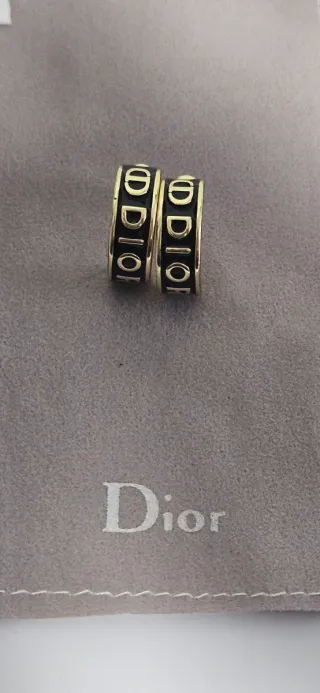 Pendientes Dior Aro dorado y Negro
