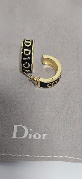 Pendientes Dior Aro dorado y Negro
