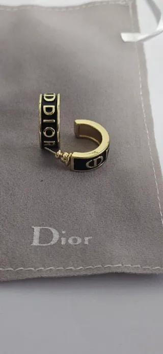 Pendientes Dior Aro dorado y Negro