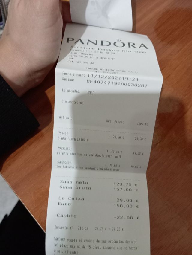 Pandora Charm Abeja Oro y Negro