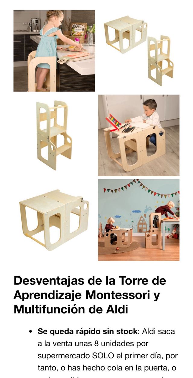 Torre aprendizaje madera 2 en 1