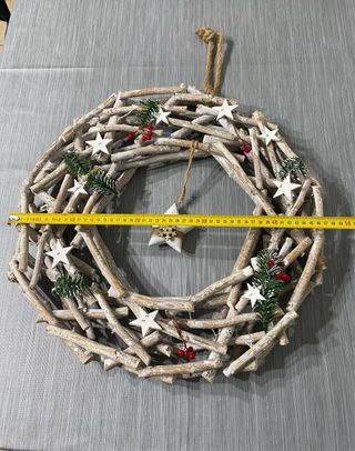 Ghirlanda Natalizia Legno Stelle e Bacche