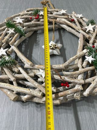 Ghirlanda Natalizia Legno Stelle e Bacche