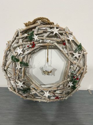 Ghirlanda Natalizia Legno Stelle e Bacche