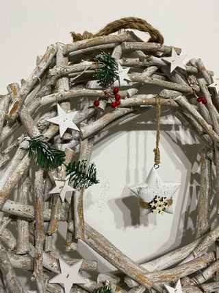 Ghirlanda Natalizia Legno Stelle e Bacche