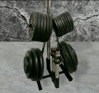 Soporte discos pesas barras mancuernas árbol peso