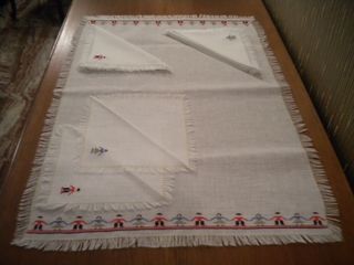 Tovaglietta caffè ricamata a mano-6 tovaglioli