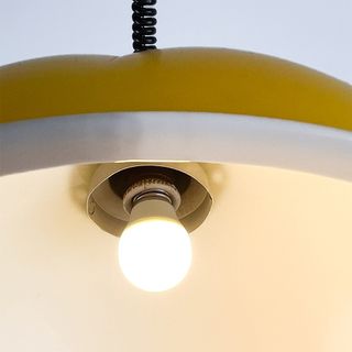 Lámpara Techo Plástico Años 70 Amarilla