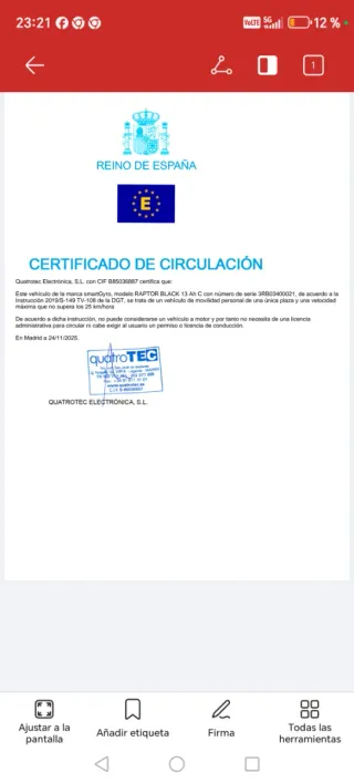 Smart Gyro Raptor Patinete Eléctrico