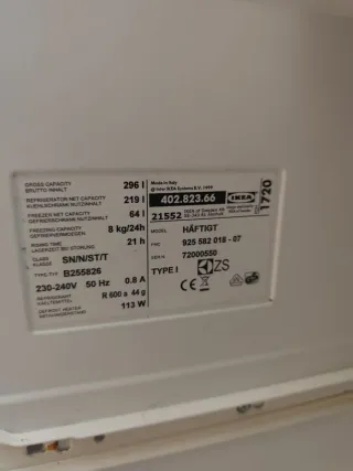 Nevera IKEA Haftigt A++ (B)
