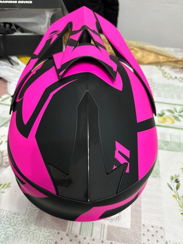 Casco Motocross Infantil Rosa y Negro