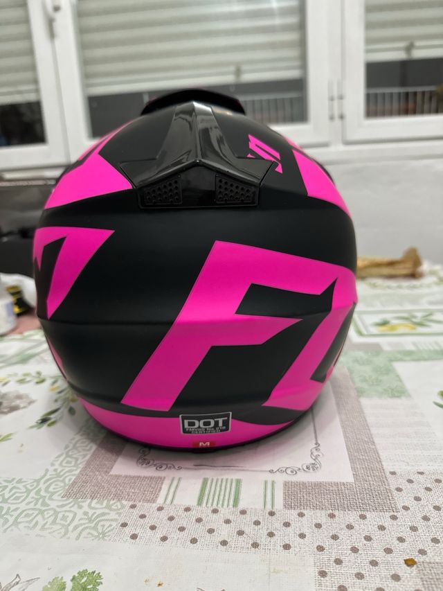 Casco Motocross Infantil Rosa y Negro