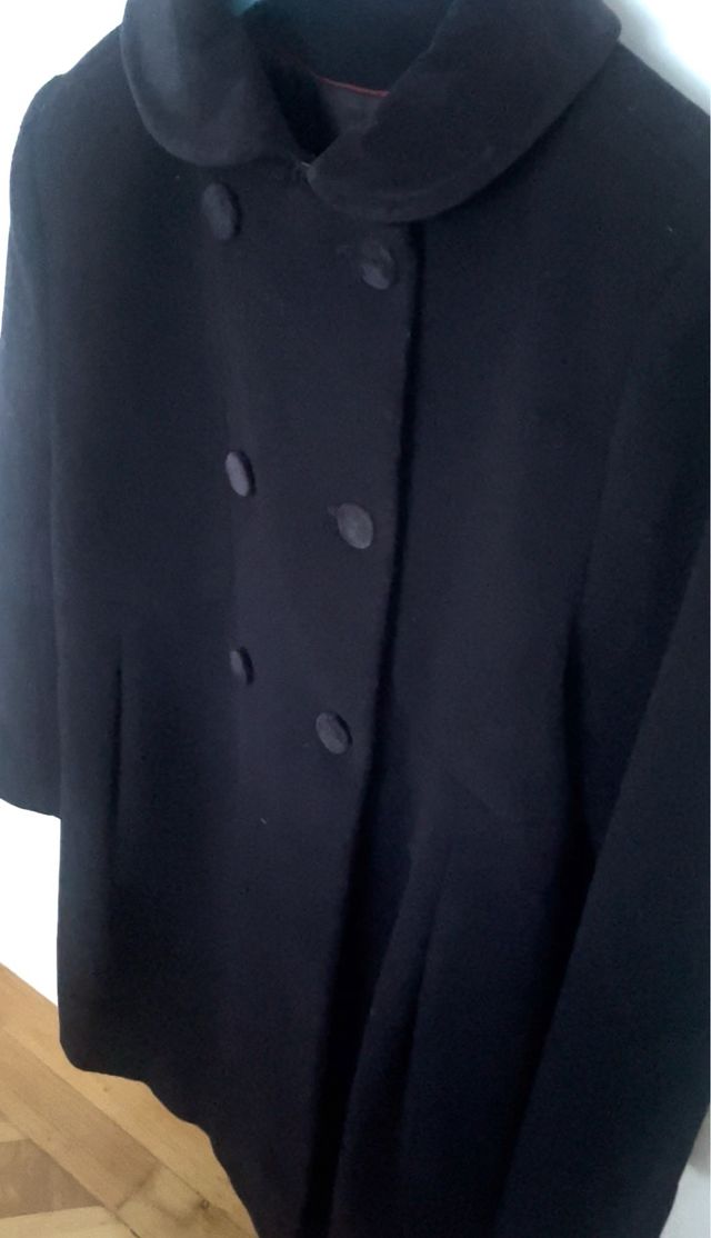 Abrigo paño niña T.10 azul marino