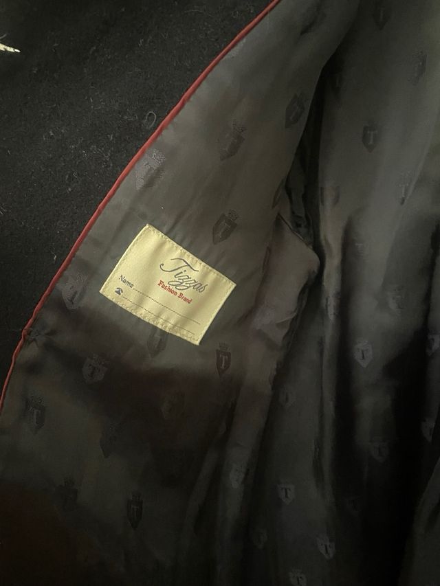 Abrigo paño niña T.10 azul marino