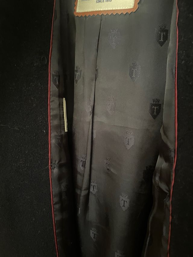 Abrigo paño niña T.10 azul marino