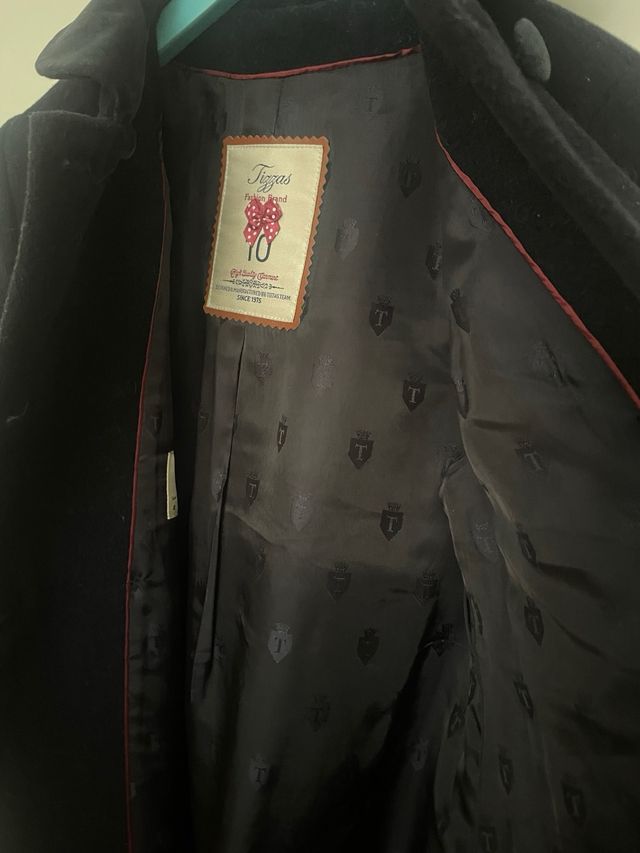 Abrigo paño niña T.10 azul marino