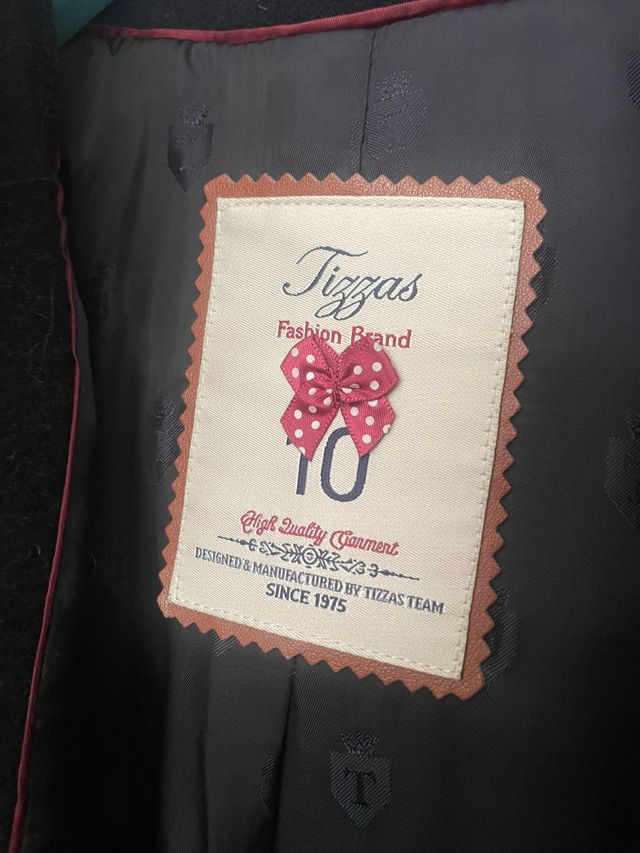 Abrigo paño niña T.10 azul marino