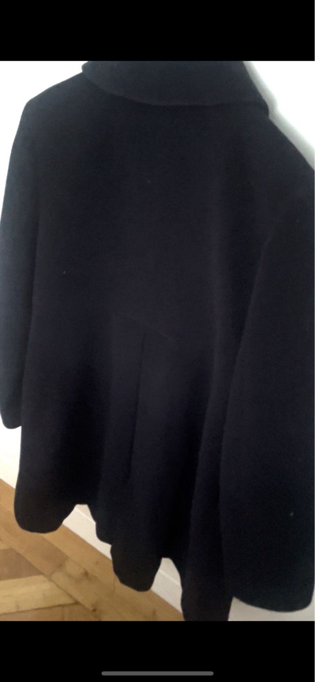 Abrigo paño niña T.10 azul marino