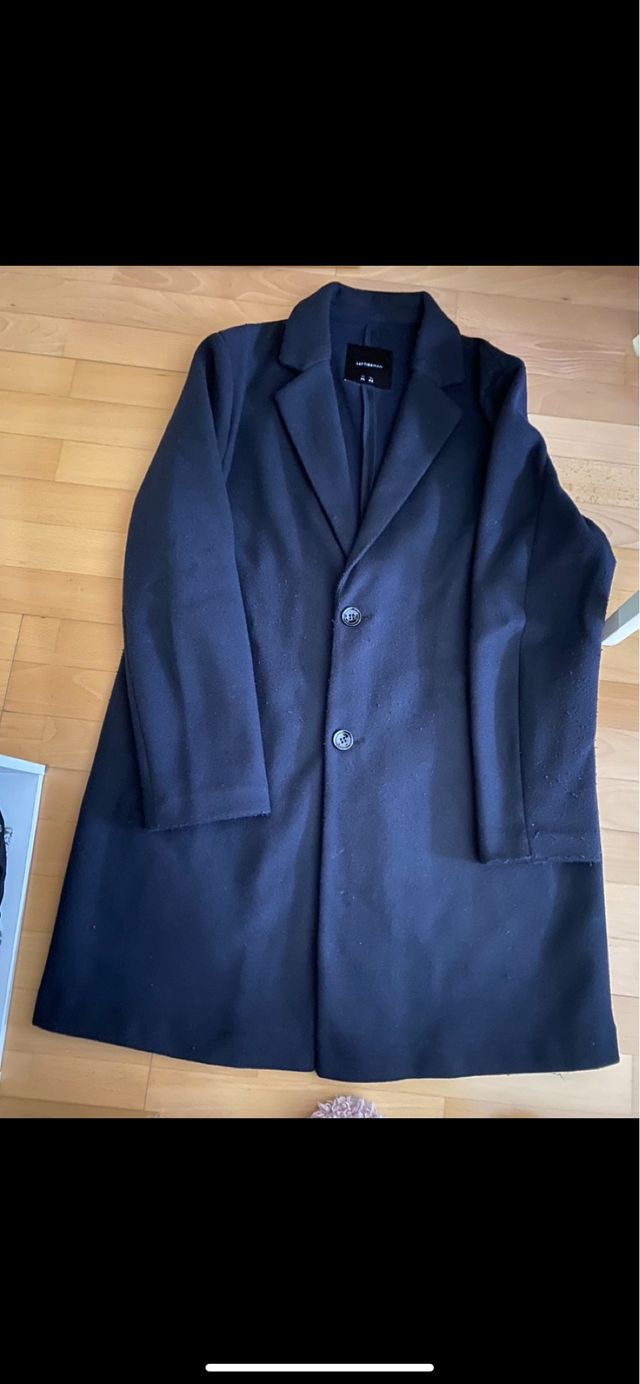 Chaqueta larga azul marino talla xl