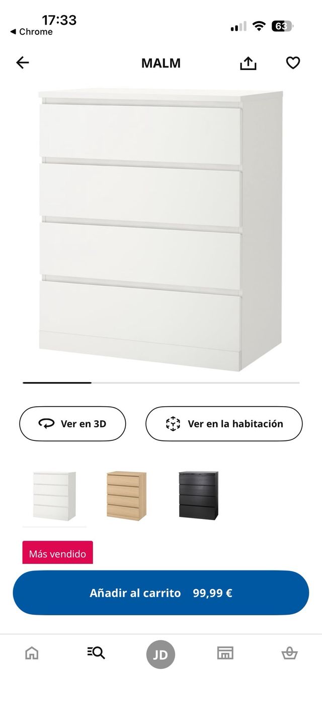 Cómoda MALM blanca IKEA