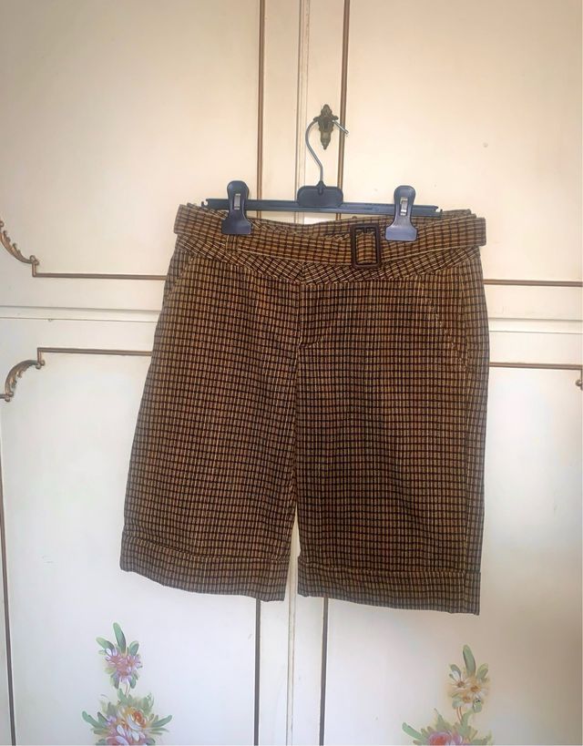 Shorts Zara a quadri marroni
