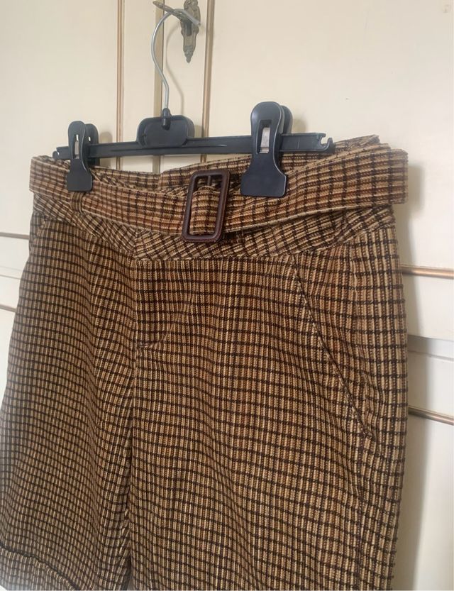 Shorts Zara a quadri marroni