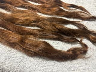 Mallas moño fallera pelo natural rojizo