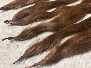 Mallas moño fallera pelo natural rojizo