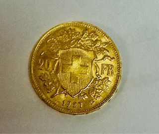 Moneda de Oro de suizo