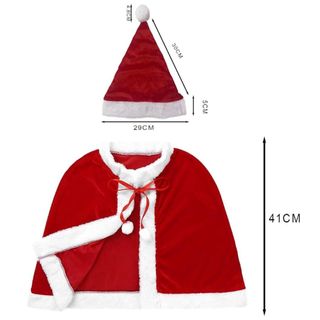 Capa de Papá Noel Navidad Gorro Terciopelo Rojo