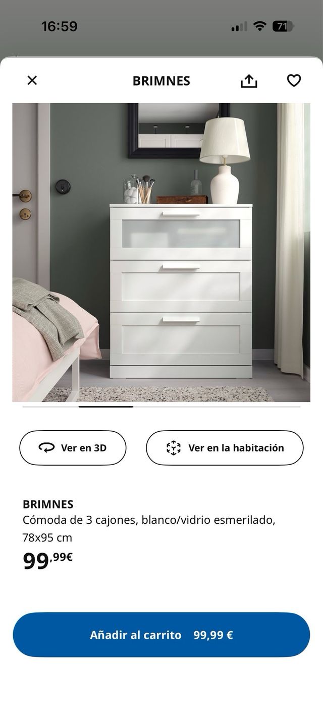 Cómoda BRIMNES IKEA Blanca y Gris