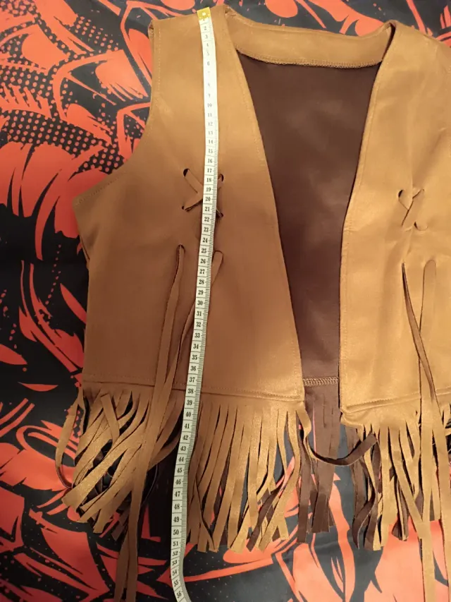 Chaleco con flecos marrón M