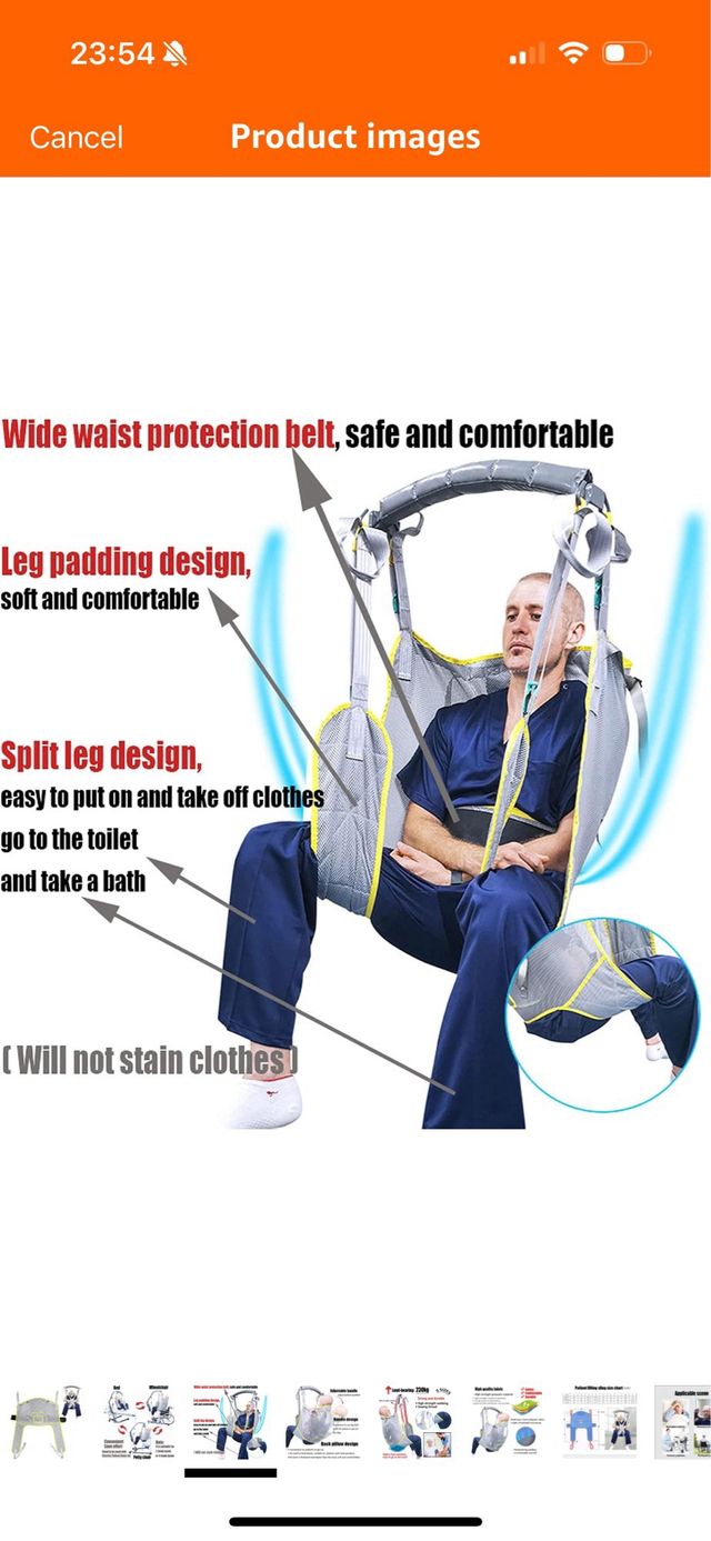 Arnés grúa para enfermos y ancianos