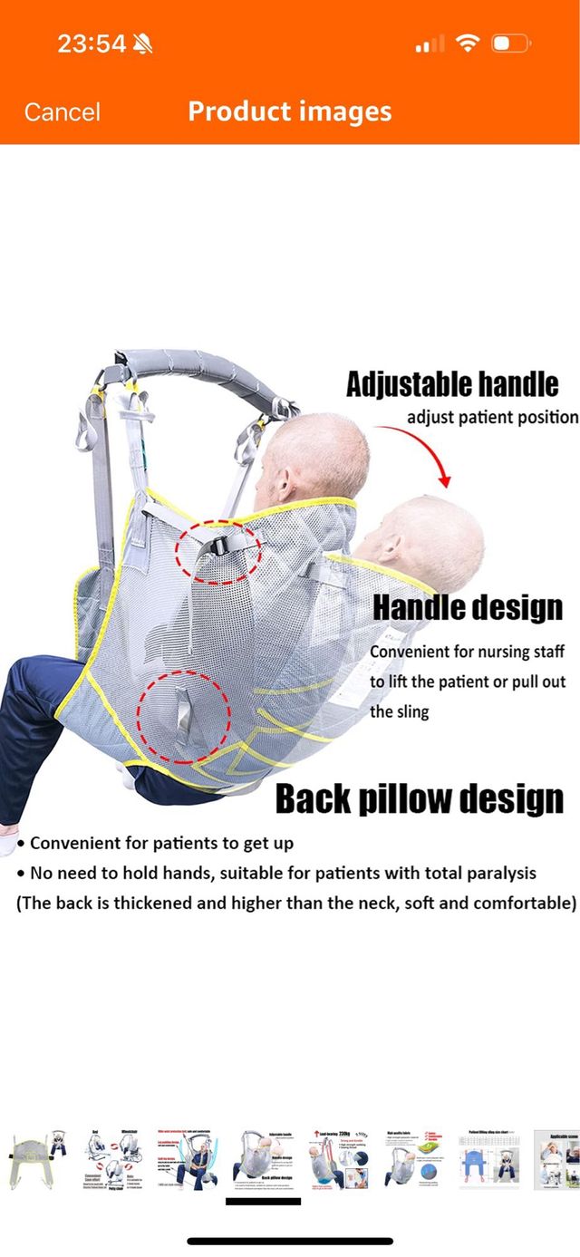 Arnés grúa para enfermos y ancianos