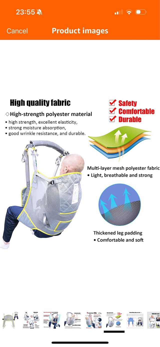 Arnés grúa para enfermos y ancianos