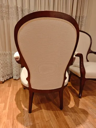 Pack de 2 Sillones de madera y tela