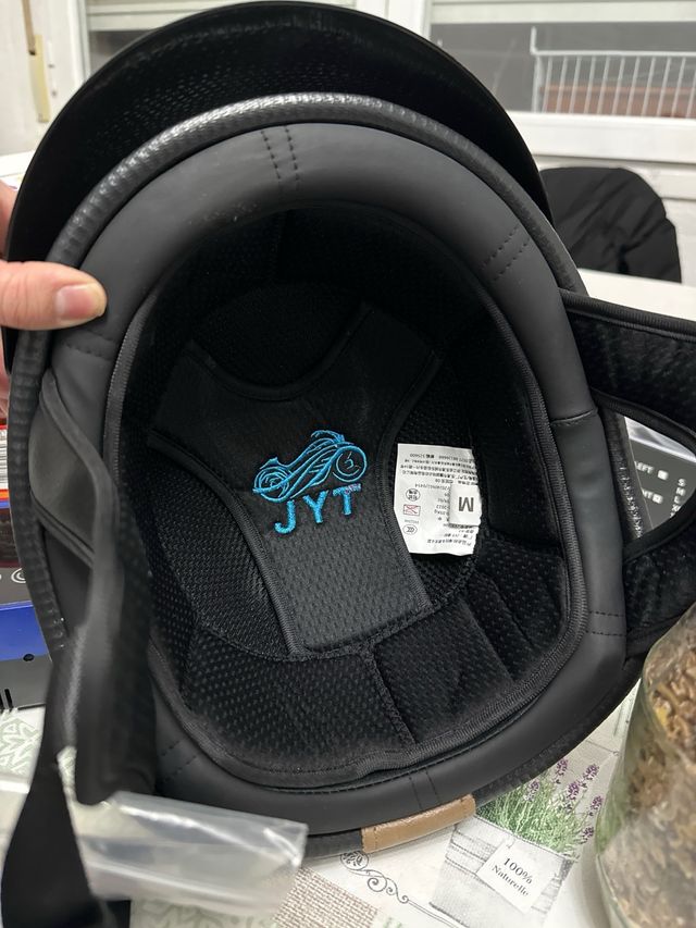 Casco Moto Cuero Marrón