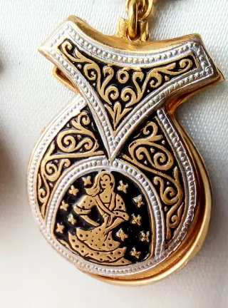 Pendientes Vintage Damasquinados Castañuelas